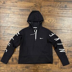 Nike Men's Black Hoodie with White Accents
